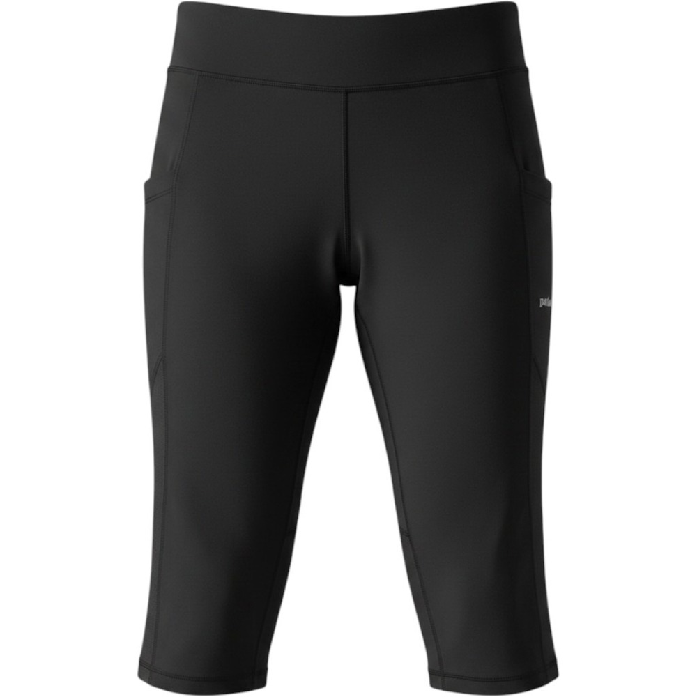 Patagonia Womens Black Cropped Activewear Leggings Side Pockets Size L